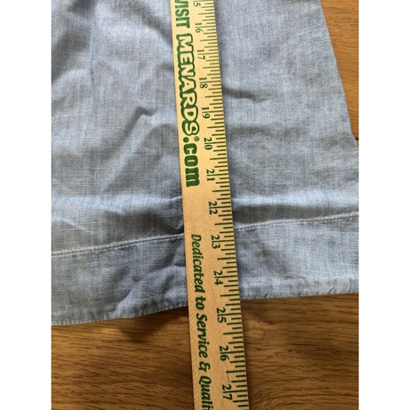 Talbots Button Front Skirt Women Sz 4 Petite Lightweight Blue Denim Cotton City - Picture 5 of 13